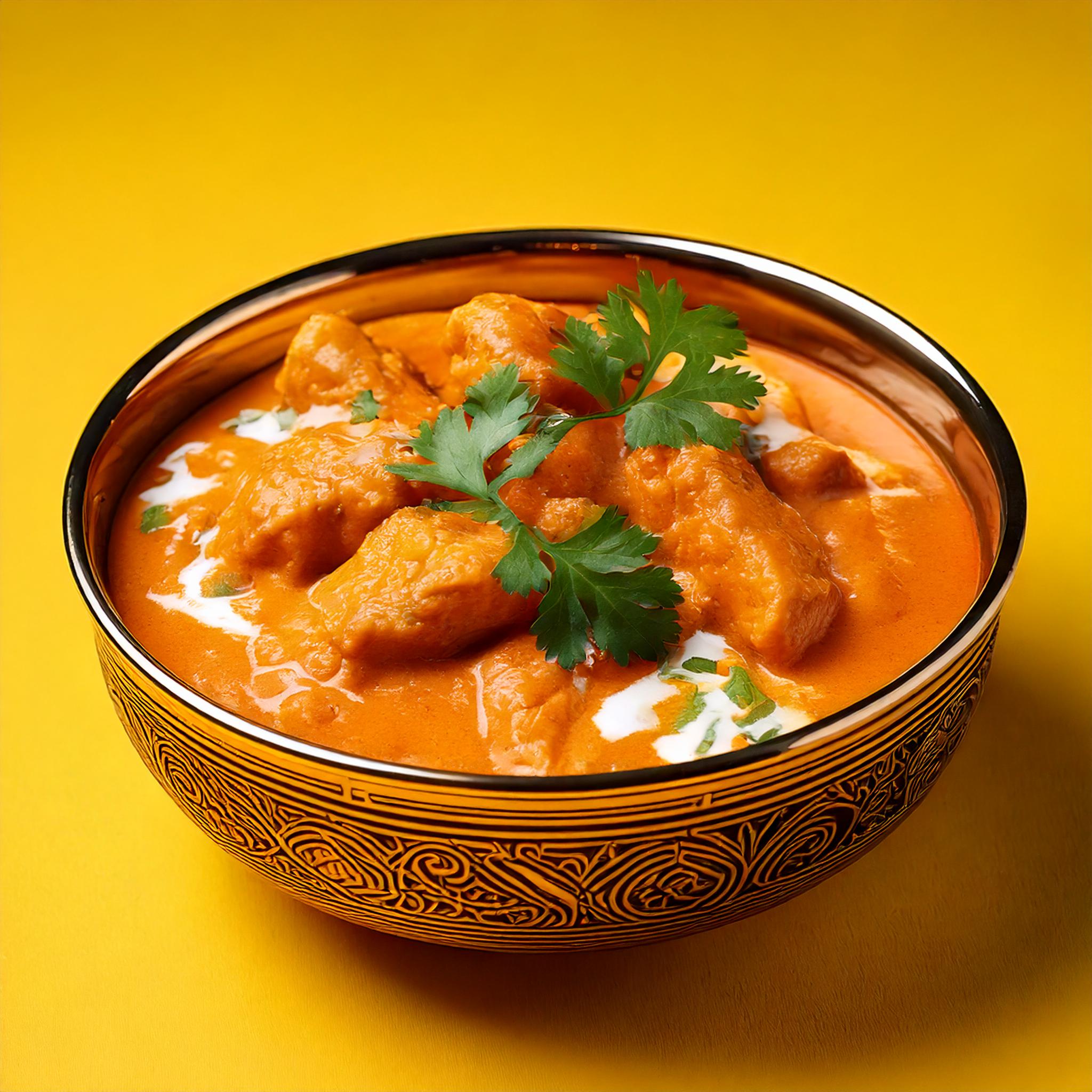 Butter Chicken — cremet orange tomatsauce med mørt kyllingekød